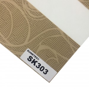 Shinning Textured Translucent 100% Polyester Dual Blinds Fabric With Pattern