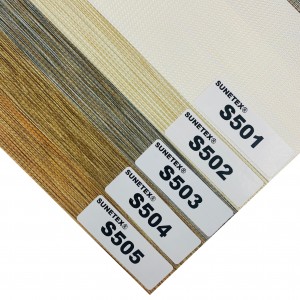 100% poliester din lemn de culoare semi-opacă țesătură cu rulou jaluzele cu două straturi