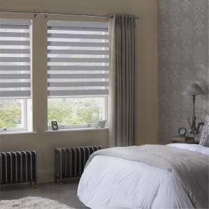 Sunshade Motorized Folding Double Roller Shades Zebra Window Blinds Automatic For Bay Windows Fabric Roll Tape Insert
