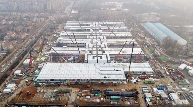 Containerhus- Huoshenshan & Leishenshan sjukhus i Kina