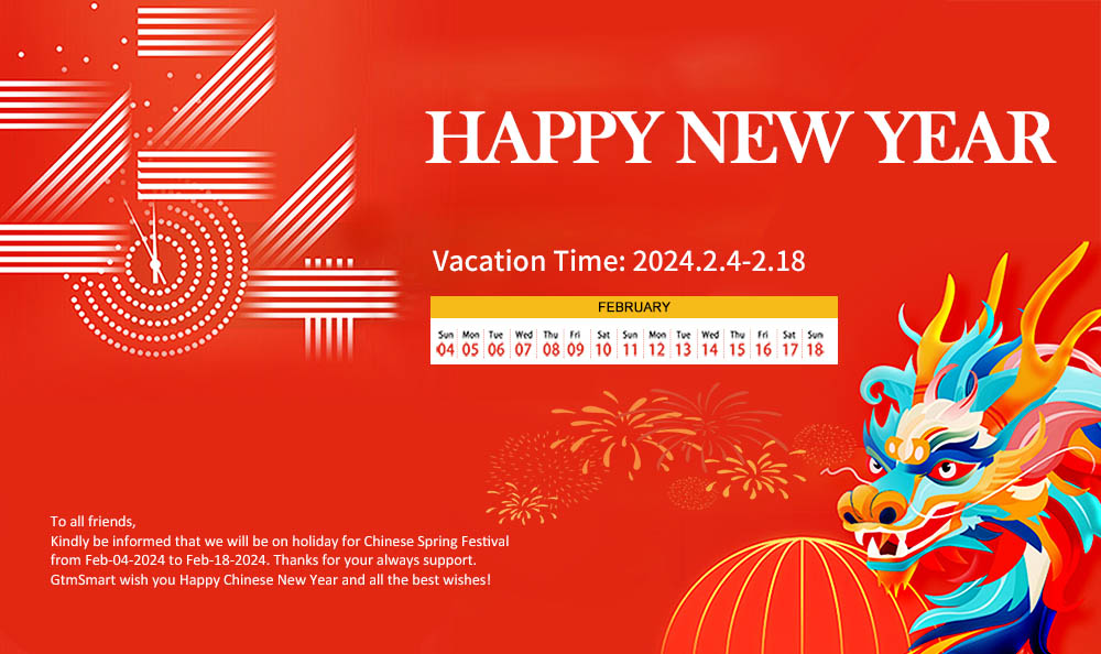 Aviso de feriado do Ano Novo Chinês GtmSmart
