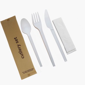 Еко-пријателски биоразградливи PLA, вилушки за еднократна употреба, ножеви и лажици