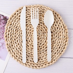 Eco Friendly Biodegradable PLA Disposable Cutlery Forks Knives and Spoons
