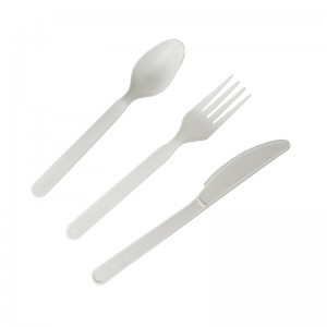 Eco Friendly Biodegradable PLA Disposable Cutlery Forks Knife ug Kutsara