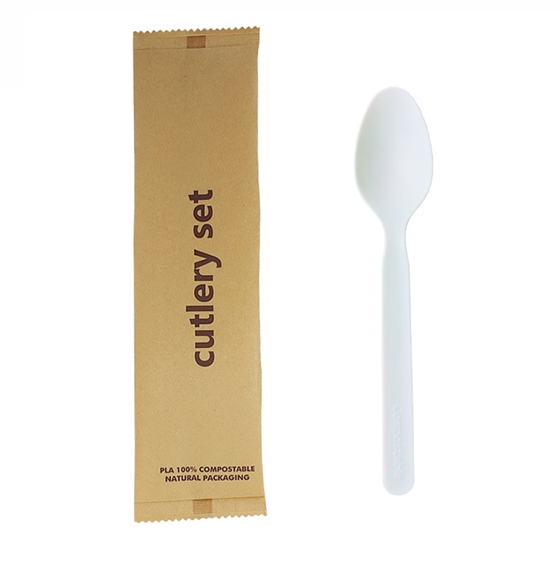 PLA Disposable Compostable Biodegradable Yas Ice Cream / Soup / Tasting Spoons