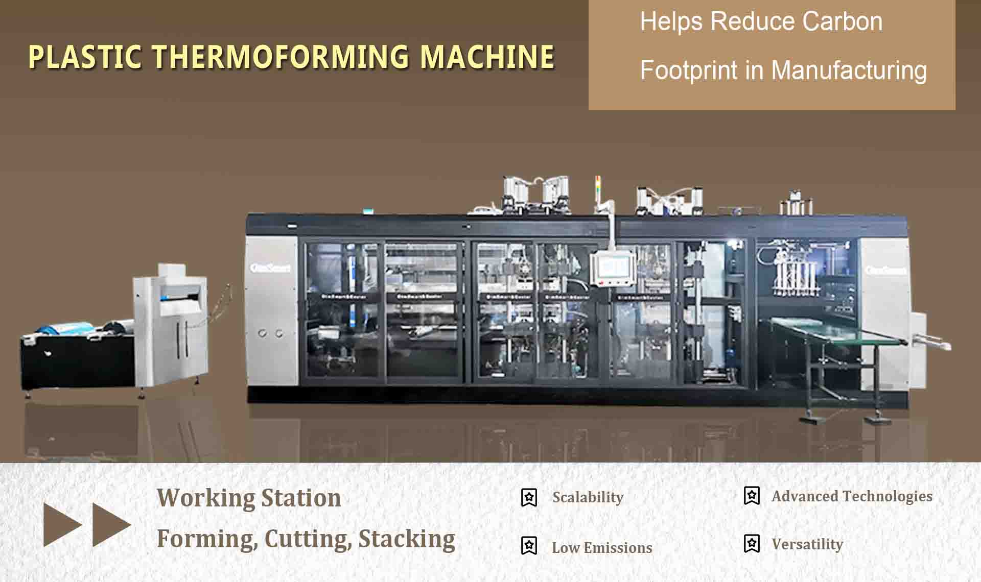 PLA plastmasas termoformēšanas mašīna palīdz samazināt oglekļa nospiedumu