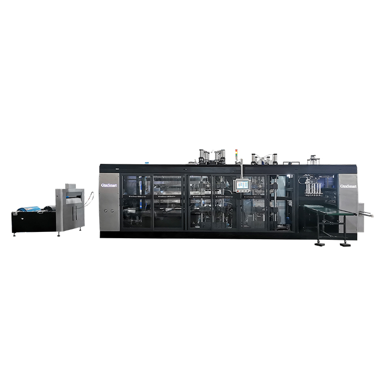 PLC slėgio termoformavimo mašina su trimis stotimis HEY01
