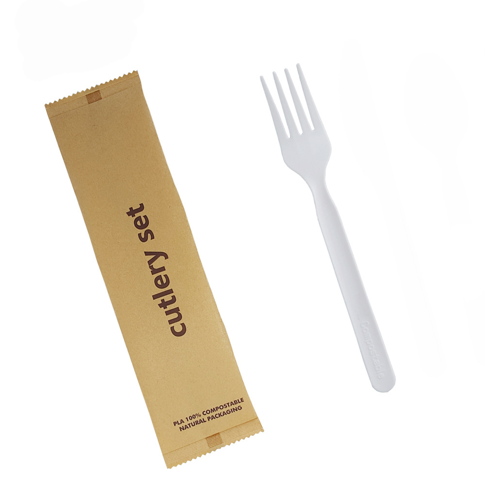 PLA Eco tus phooj ywg Compostable Biodegradable Disposable Forks