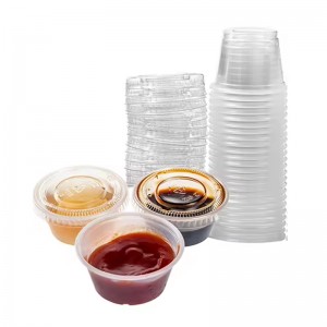 Biologisch ôfbreekbare Plastic Saus Containers Cups
