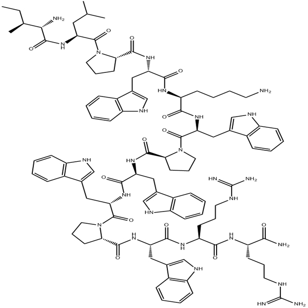 Chemical structural formula of Indolicidin