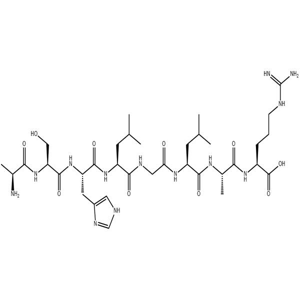 Chemical structure of C3a (70-77) TFA