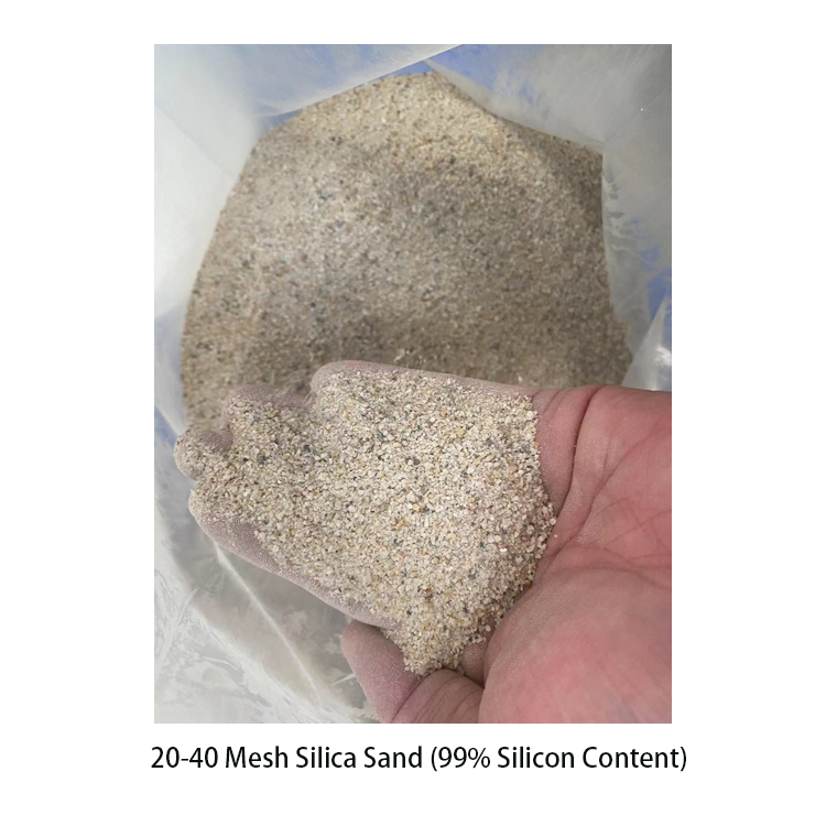 Sorra de silici de 20-40 malles amb un 99% de concentració de silici per a matèries primeres minerals industrials
