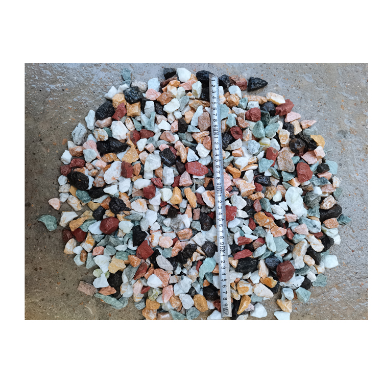 GS-014 mišrios spalvos žvyro žvirgždo akmuo mažo dydžio akmenukų akmens teraco žaliavos