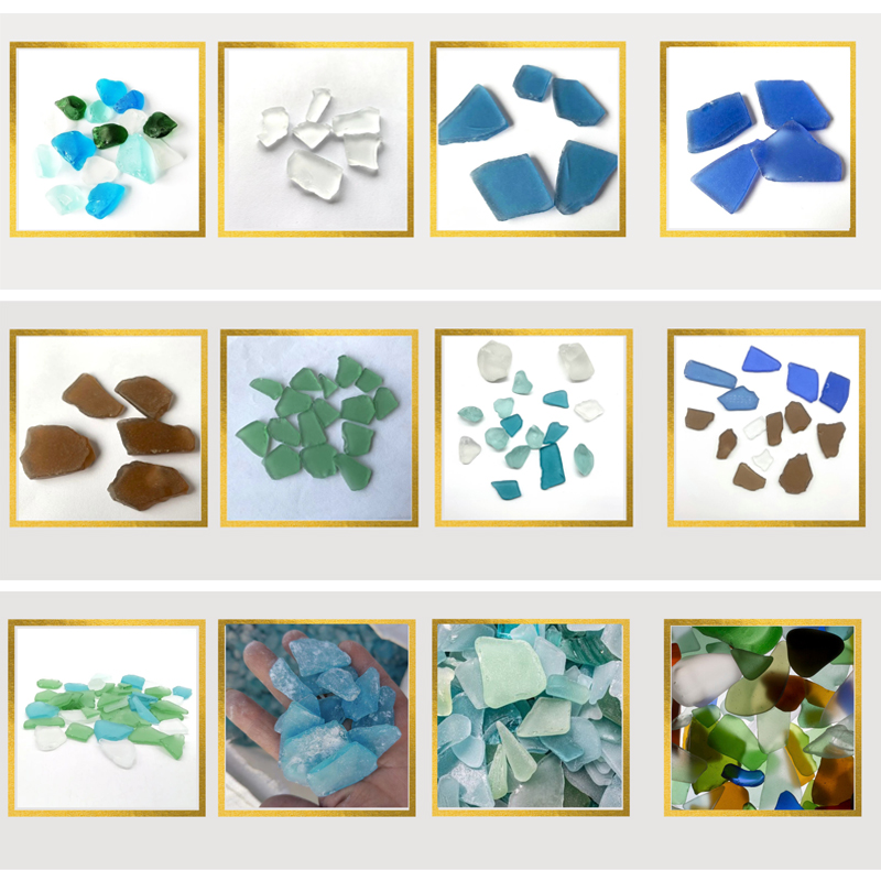 Pièces de verre de mer, pierre de verre faxu pour décorer le jardin et l'aquarium