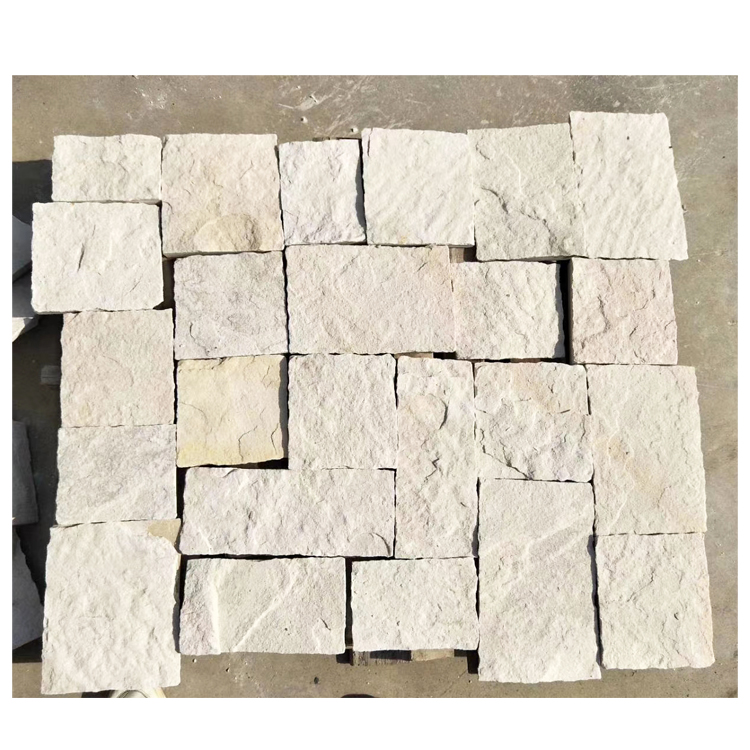 GS-A01 pietra naturale da coltura di colore bianco per decorare il muro e la pietra da coltura del cemento stradale