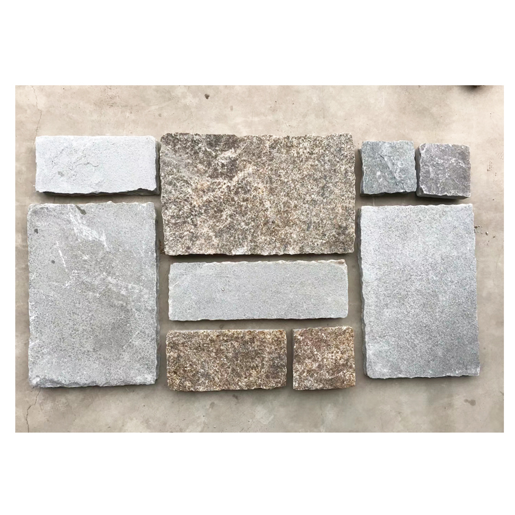 GS-A09 ສີຂີ້ເຖົ່າແລະສີເຫຼືອງວັດທະນະທໍາທໍາມະຊາດ veneer stone slab ຕົກແຕ່ງຫີນກໍາແພງຫີນ