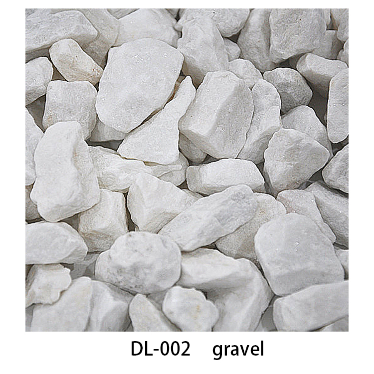DL-002 स्नो व्हाइट रेव स्टोन, स्टोन चिप्स, एकत्रित दगड, रस्त्यावरील दगड सजवा