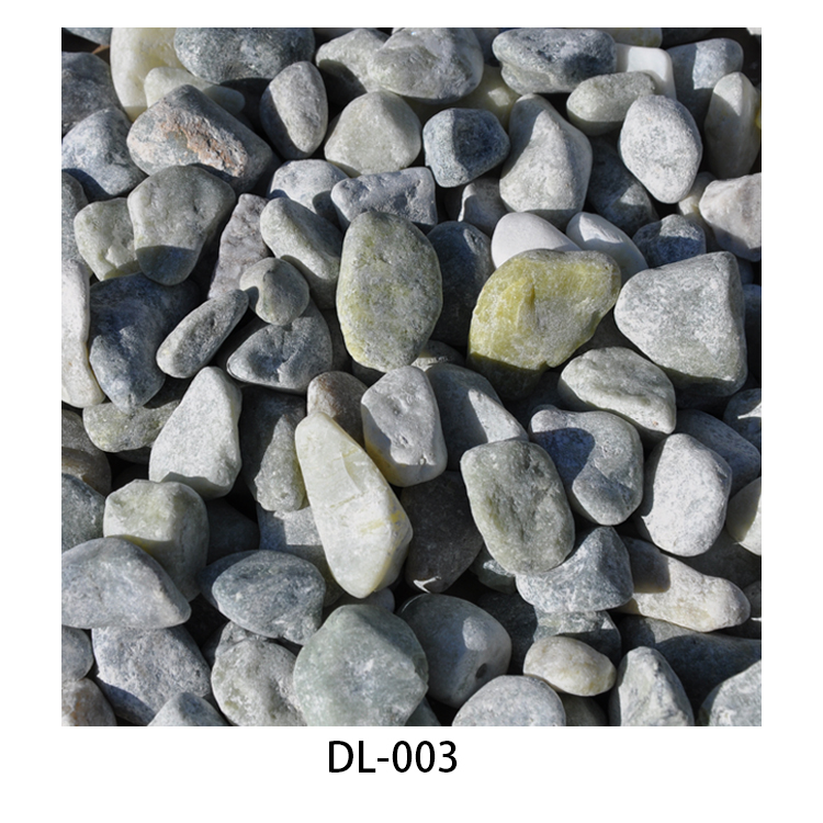 DL-003 Dandong Helverda Ŝtoneto-Pilka Ŝtono por Ornami la Ĝardenon Tumbitaj Ŝtonetoj