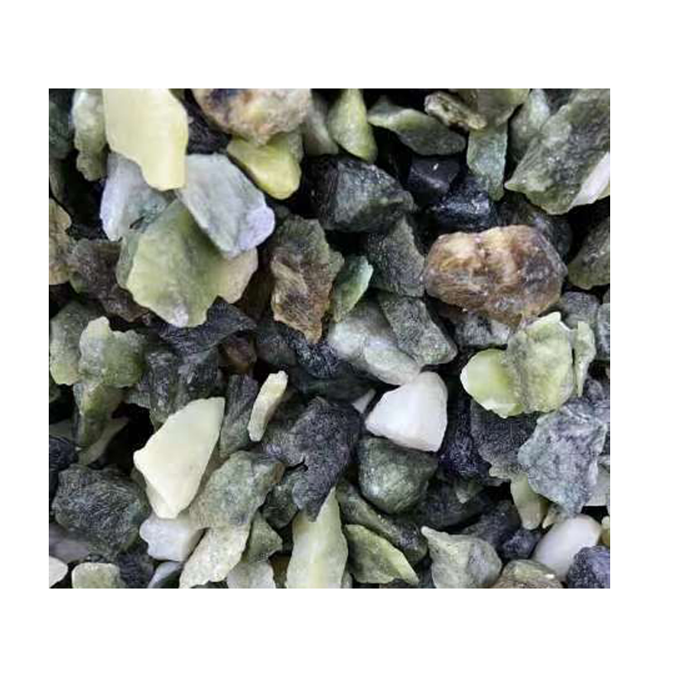 DL-012 deep green color gravel pebble stone chips for decorate the street and garden
