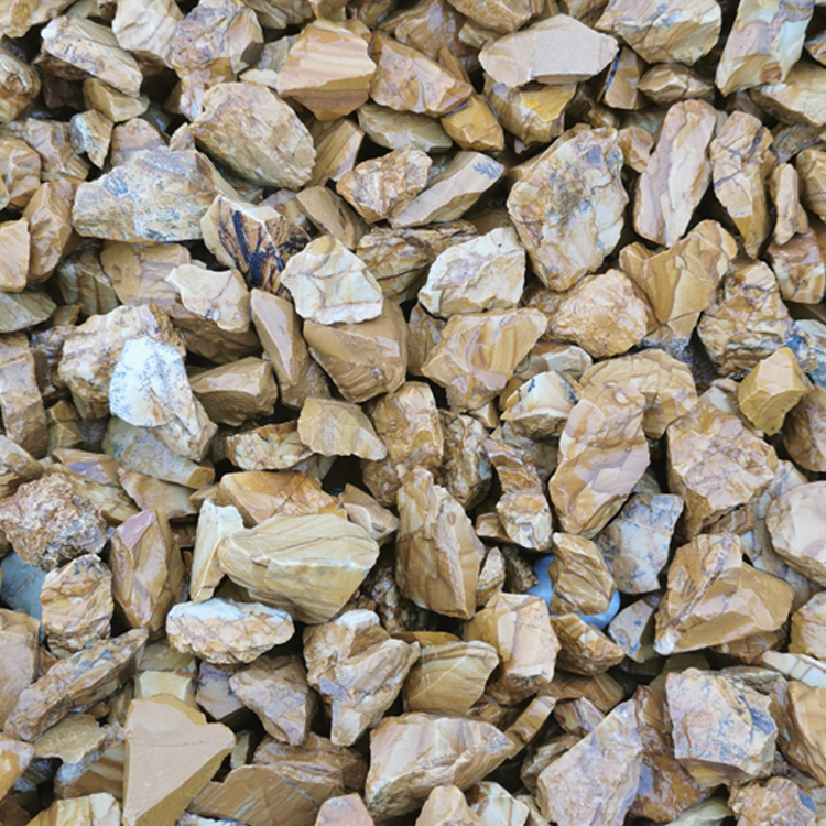 DL-014 yellow wooden grain color pebble gravel stone, aggregate stone, garden stone, natural pebble stone