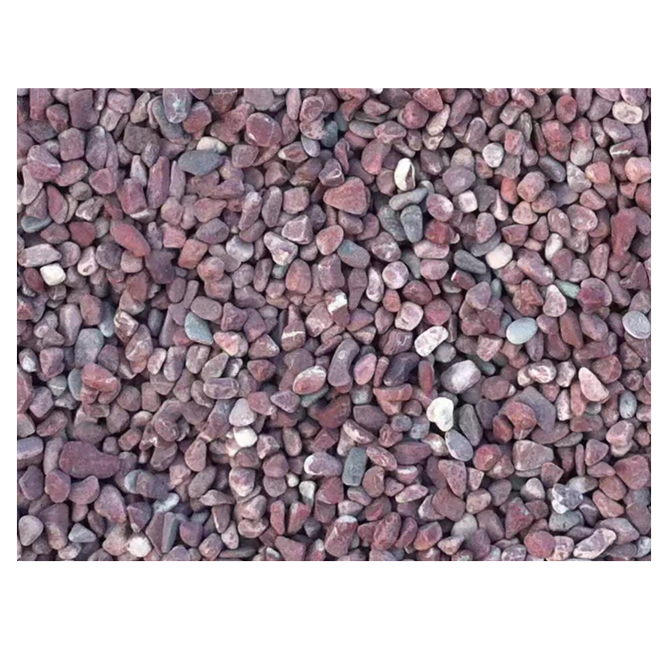 DL-015 pedra de bola de còdols de color vermell pedra caiguda decorar pedra de carretera