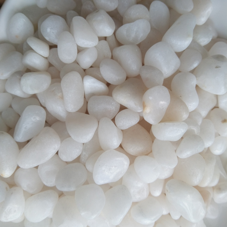 DL-020 polished snow white small size pebble stone for decorate the garden