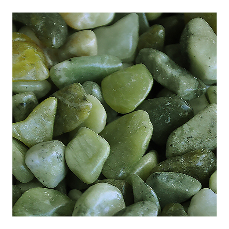 DL-023 אבן כדורי חלוקים מלוטשים ירוק בהיר לקישוט הגינה