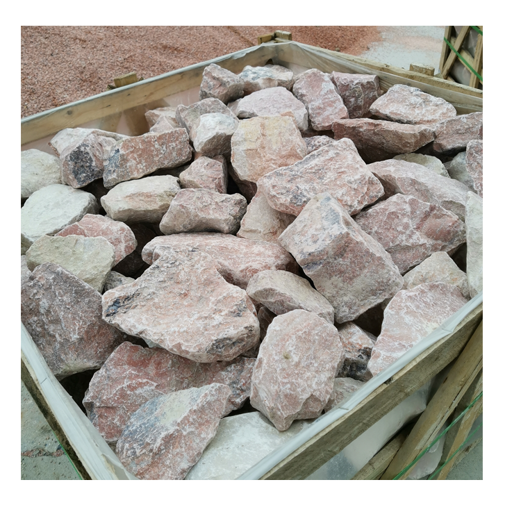 HB-004 لون وردي عميق كبير الحجم حصاة حجرية صخرية لتزيين المناظر الطبيعية