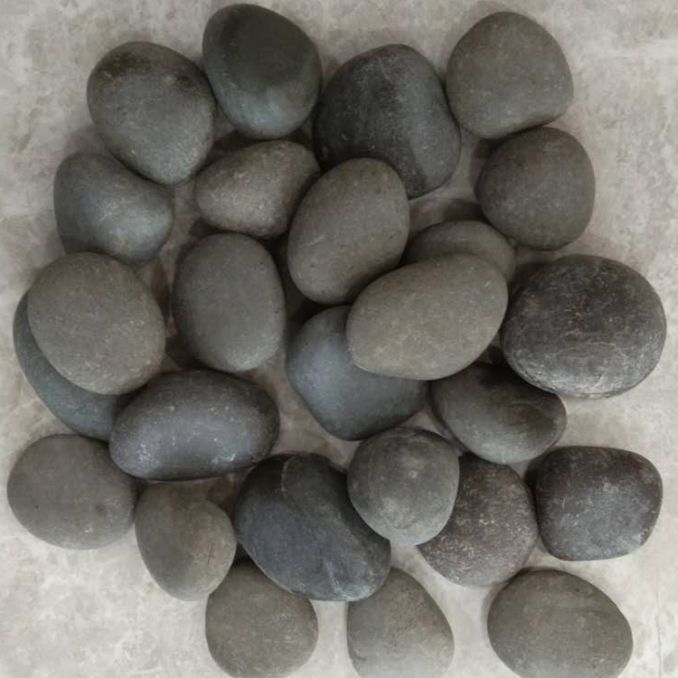 NJ-008 unpolished washed river black pebble stone for decorate the landscapes