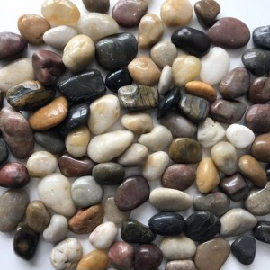 High polished mixed color pebble river sto...