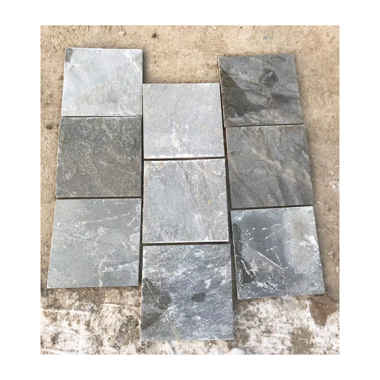 GS-SL04 gray color natural slate stone paving stone decorate street stone