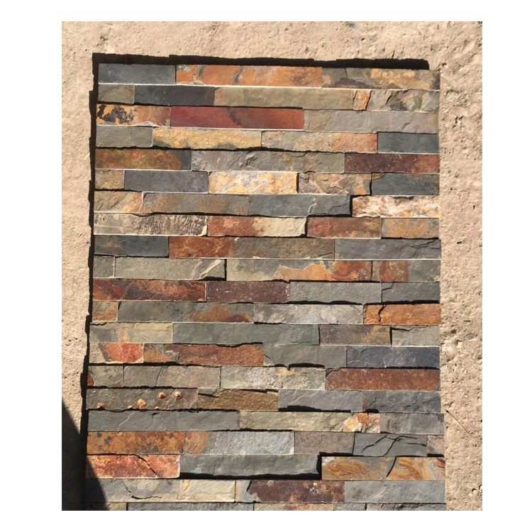 GS-A16 ngjyrë gri dhe e ndryshkur guri me kulturë natyrale me kulturë çimento gur muri me kulturë