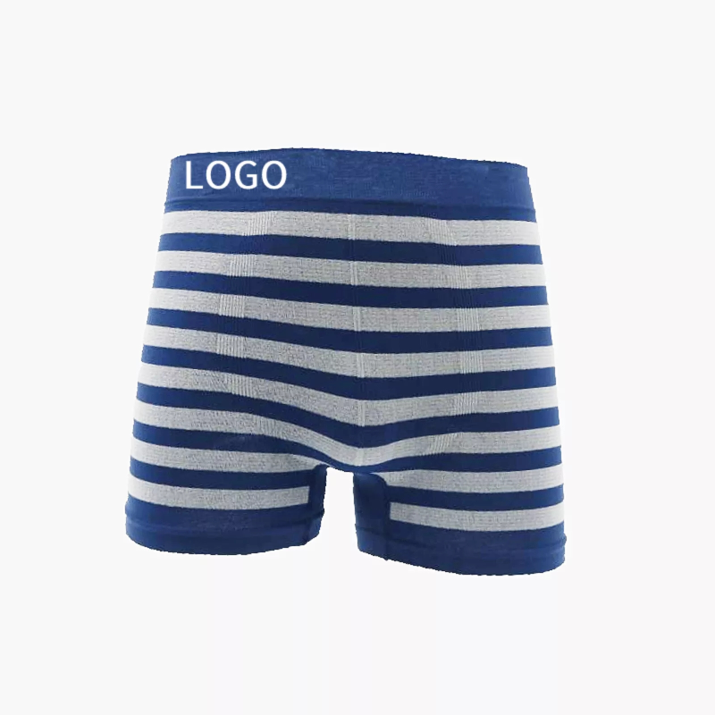 High stretch men’s stripe boxers pure color a sexy underwear men’s seamless boxers