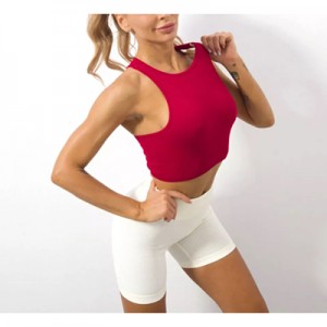 Reliable Supplier Ladies Seamless Underwear - Custom printed Seamless Bodybuilding girls Crop Top With Logo Workout girl’s Tank Tops  – GuangSu