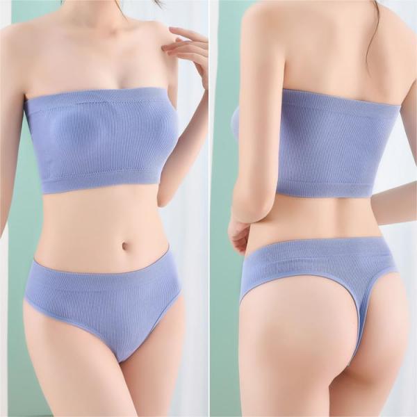 French bra set women’s push-up bra thin section sexy beautiful back tube top sports underwear for women