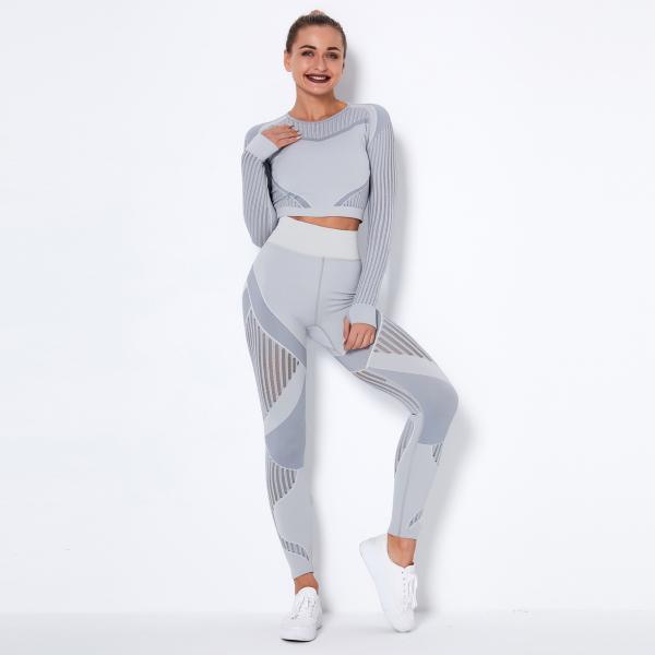 Seamless hollow moisture-absorbent yoga long-sleeved yoga suit