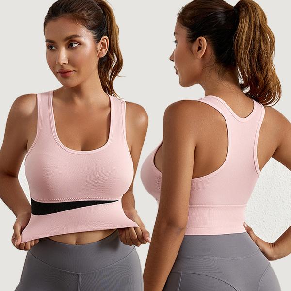 Plus size sports bra for women with big breasts and beautiful back, shock-proof push-up bra, fitness yoga vest