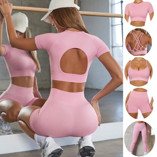 Explosive style yoga clothing women’s sports fitness short-sleeved underwear high waist hip-lifting shorts trousers suit