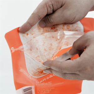 Packaging Bag Manufacturer Customized Side Zipper Flat Bottom Bag alang sa Himalayan Bath Salts