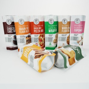 Printed design of packaging bags for bakery products
