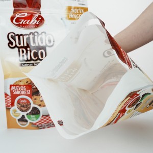 Fabriek oanpaste itenferpakking stand-up pouch foar snacks