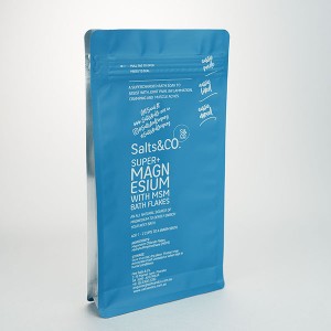 Водоустойчива торбичка за опаковане на продукта със сол за баня, която се отваря отново