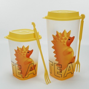 Customized portable and practical fruit tea cup with lid