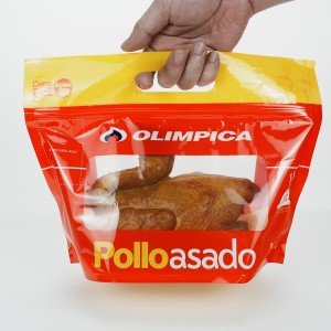 Egyedi nyomott sült csirke átlátszó csomagolású műanyag zacskó