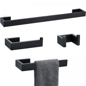 Stainless Steel Black Towel Bar Holder Toilet Tissue Holder set