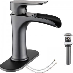 Dark Grey Bathroom Water Mixer for Bathroom Basin Faucet