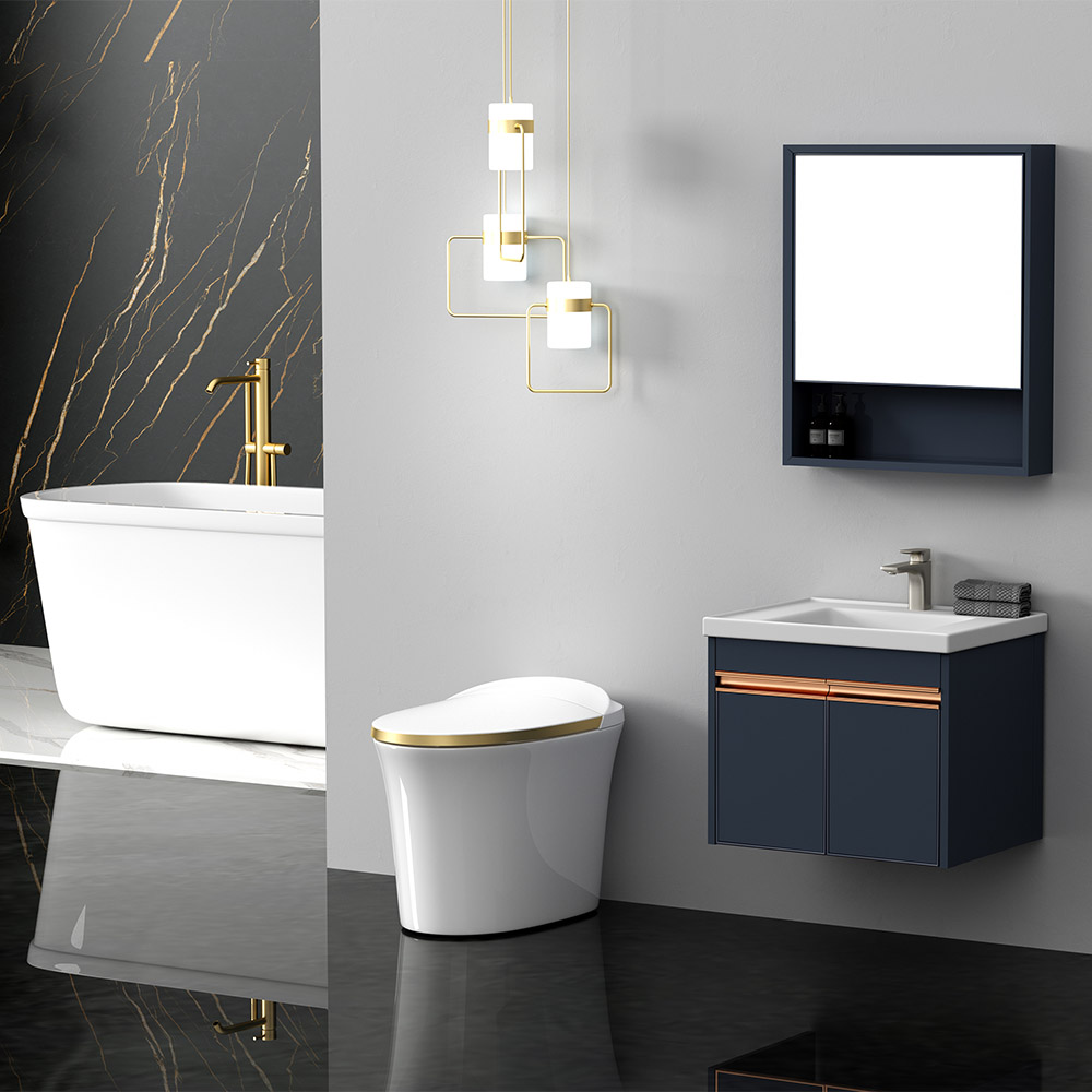 China Modern Floating Vanity with Mirrored Wall Cabinet and Wash Basin ...