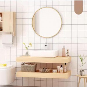 Aluminum wooden furniture, wooden bathroom furniture, floating bath vanity, aluminum bathroom cabinet with wood print, aluminum vanity with wood grain