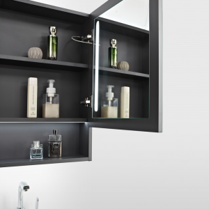 Chic Honeycomb Aluminum Large Bathroom Cabinet with Convenient Free-Standing Feature
