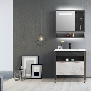 Stylish and Durable Sintered Stone bathroom cabinet, Free Standing Bathroom Vanity Cabinet